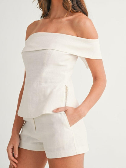 Shorts Set Damen | Schulterfrei | Zweiteilig-HauteBerlin