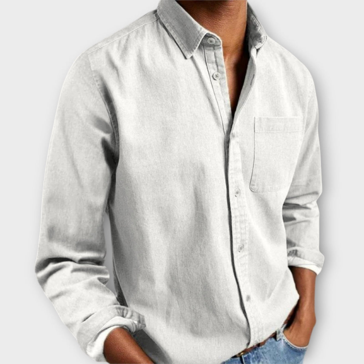 Hemd Herren | Langarm | Casual | Mit Brusttasche-HauteBerlin