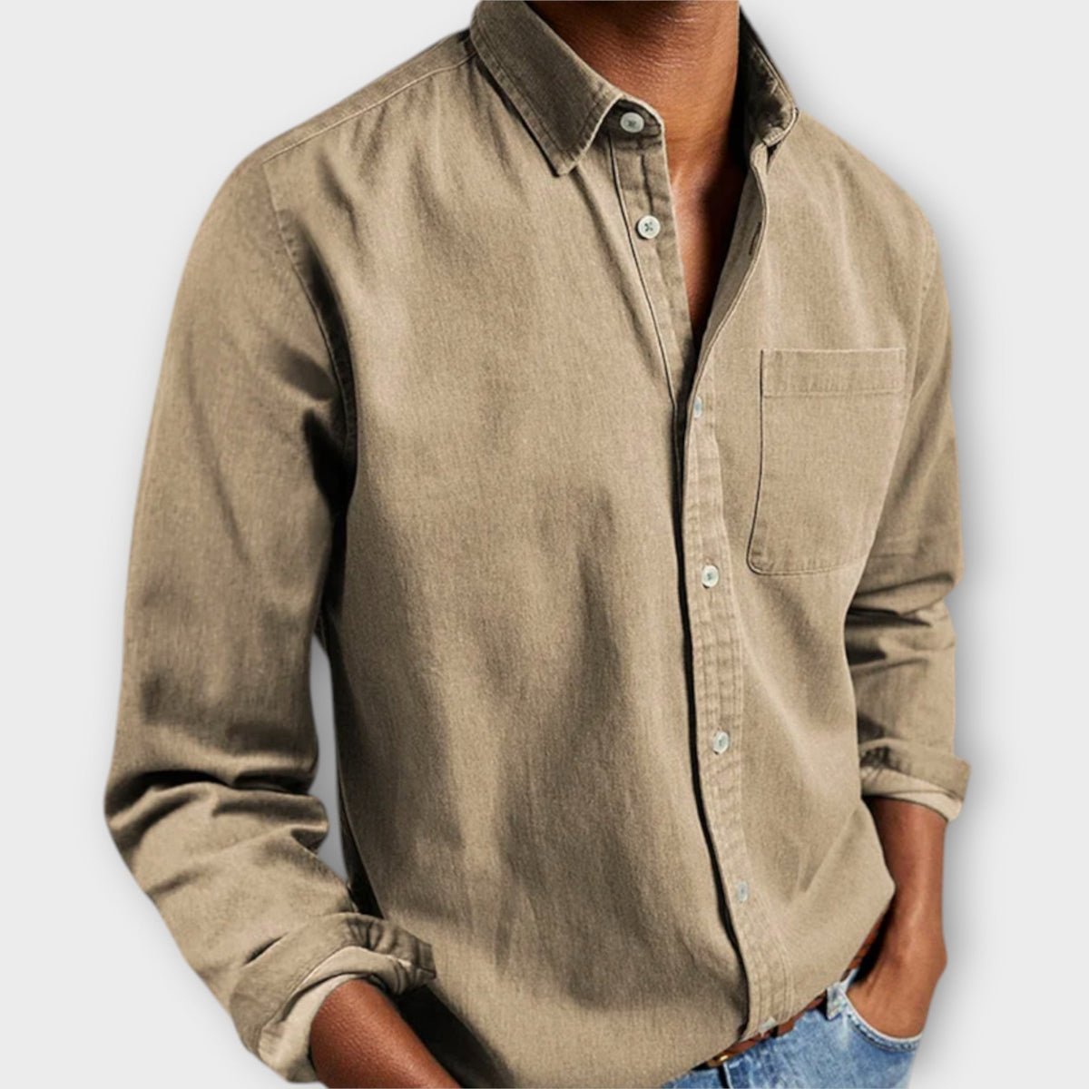 Hemd Herren | Langarm | Casual | Mit Brusttasche-HauteBerlin