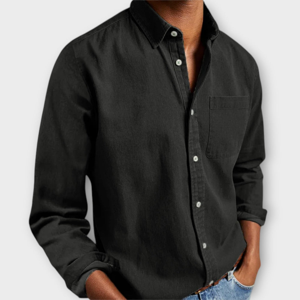 Hemd Herren | Langarm | Casual | Mit Brusttasche-HauteBerlin