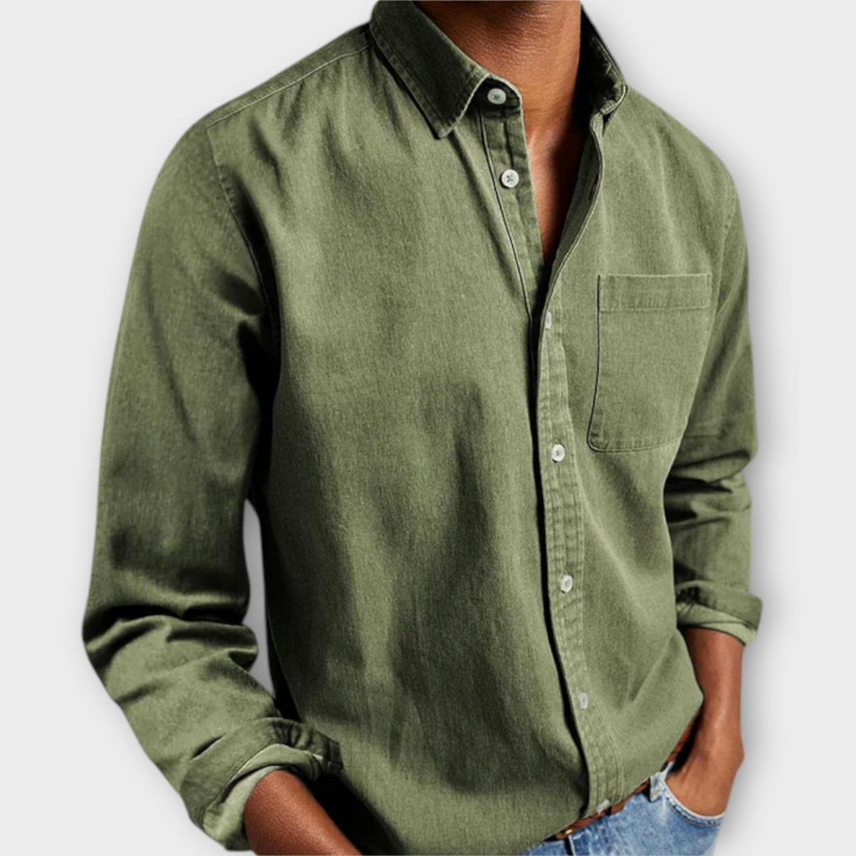 Hemd Herren | Langarm | Casual | Mit Brusttasche-HauteBerlin