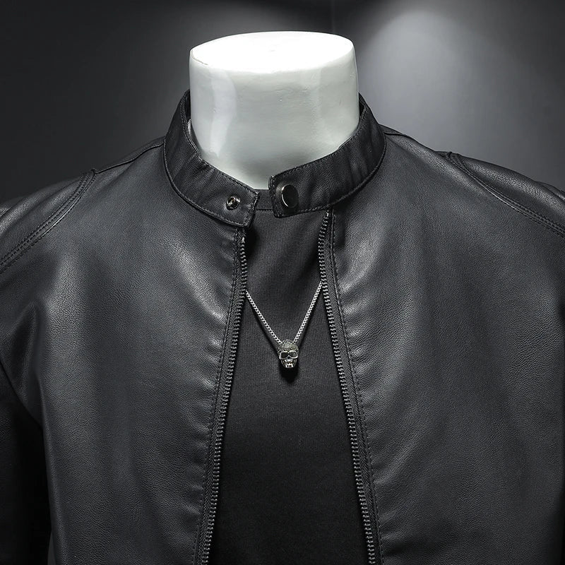 Lederjacke – Reißverschluss – Slim Fit – Bikerjacke – Herren-Lederjacke-HauteBerlin