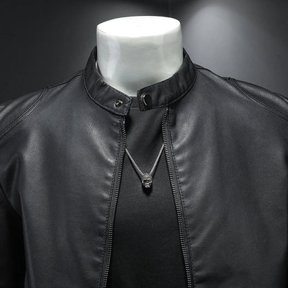 Lederjacke – Reißverschluss – Slim Fit – Bikerjacke – Herren-Lederjacke-HauteBerlin