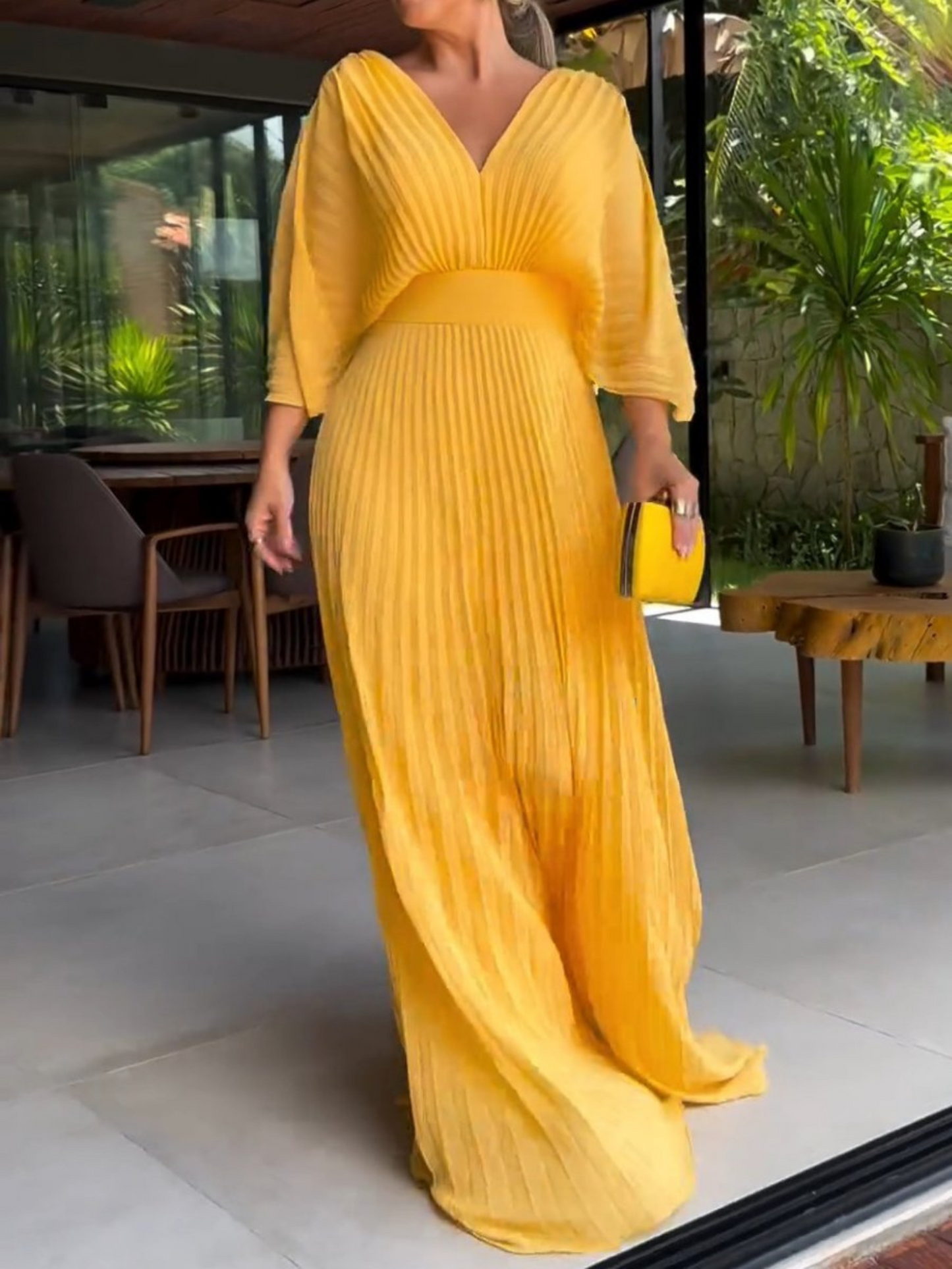 Plissee-Maxikleid