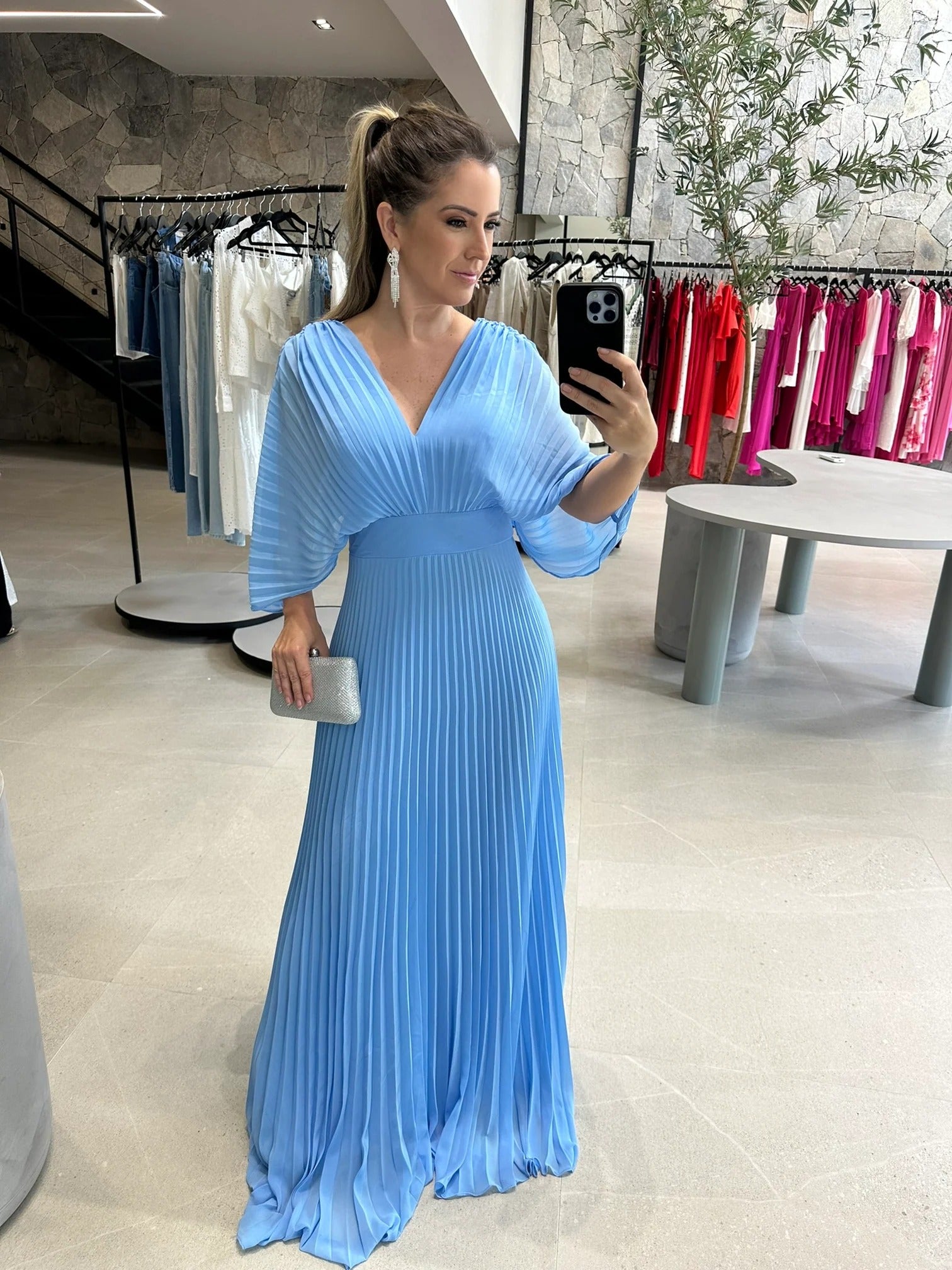 Plissee-Maxikleid