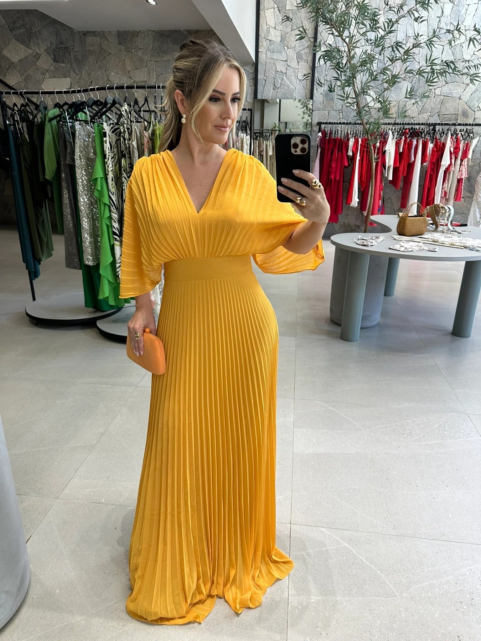 Plissee-Maxikleid