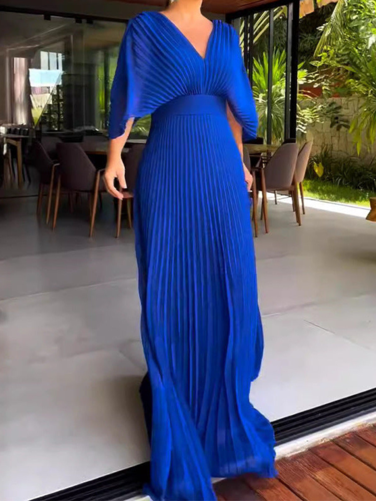 Plissee-Maxikleid