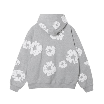 Streetwear Hoodie – Pullover mit Blumen-Print und Kängurutasche-HauteBerlin